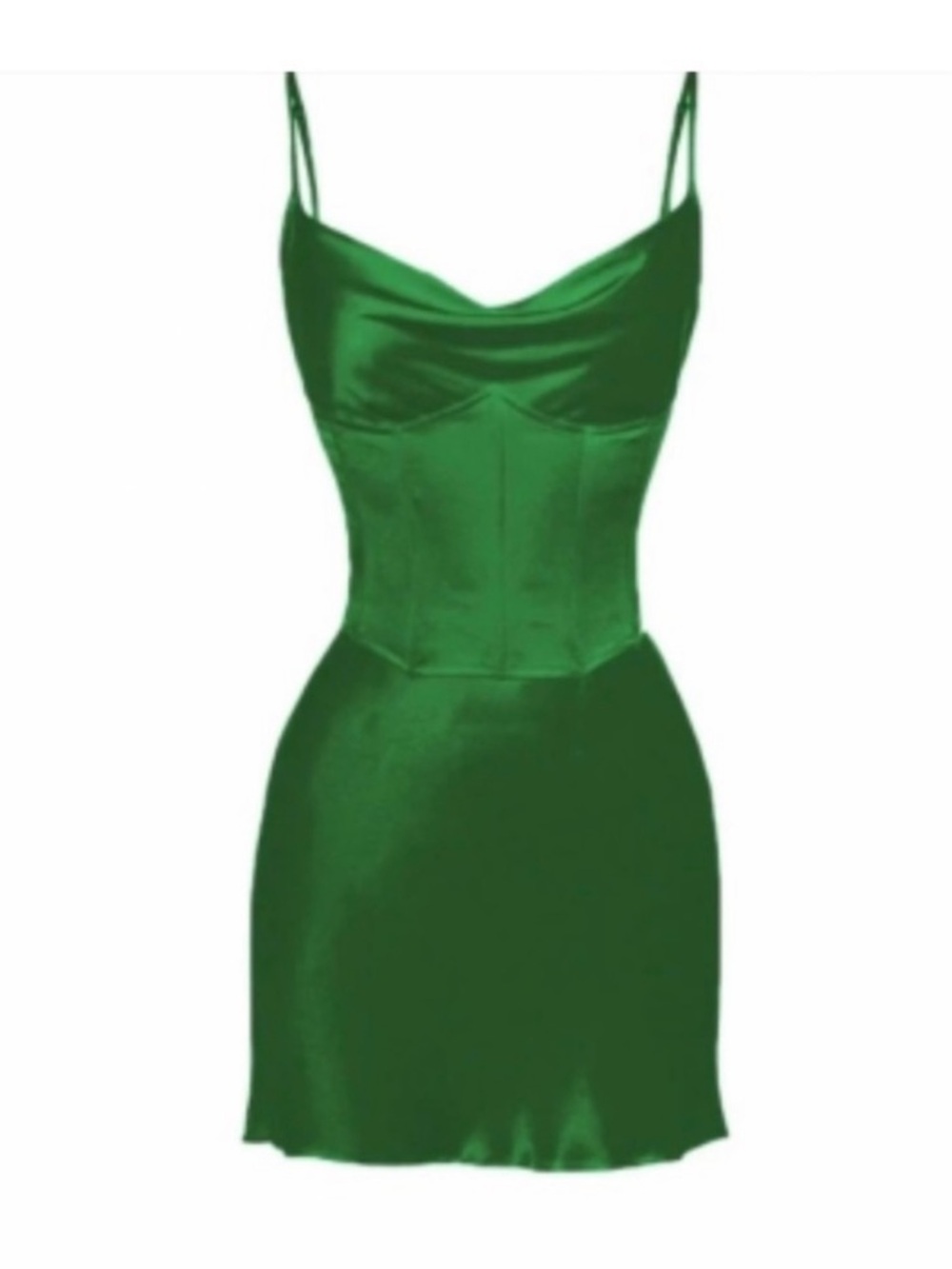 Heiress Beverly Hills Green Corset Mini Dress